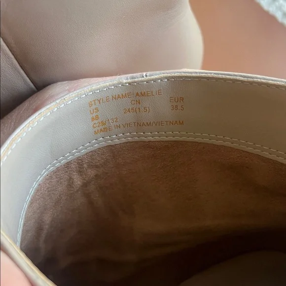 NEW Kate Spade Amelie Nude Leather Ankle Boots - Picture 3 of 7